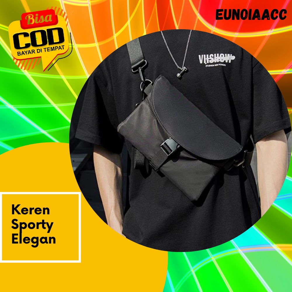 Tas Waistbag Pinggang Shoulderbag Selempang Slempang Bahu Import Pria Wanita Cowok  Cewek Cowo Remaj