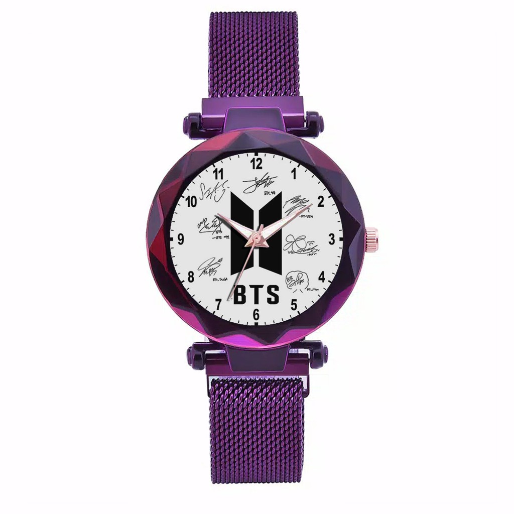 Jam Tangan Wanita Custom - KPOP BTS Free Box &amp; Batre Cadangan 1