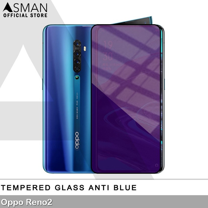 Tempered Glass Blue Light Full Lem OPPO Reno2 Anti Radiasi