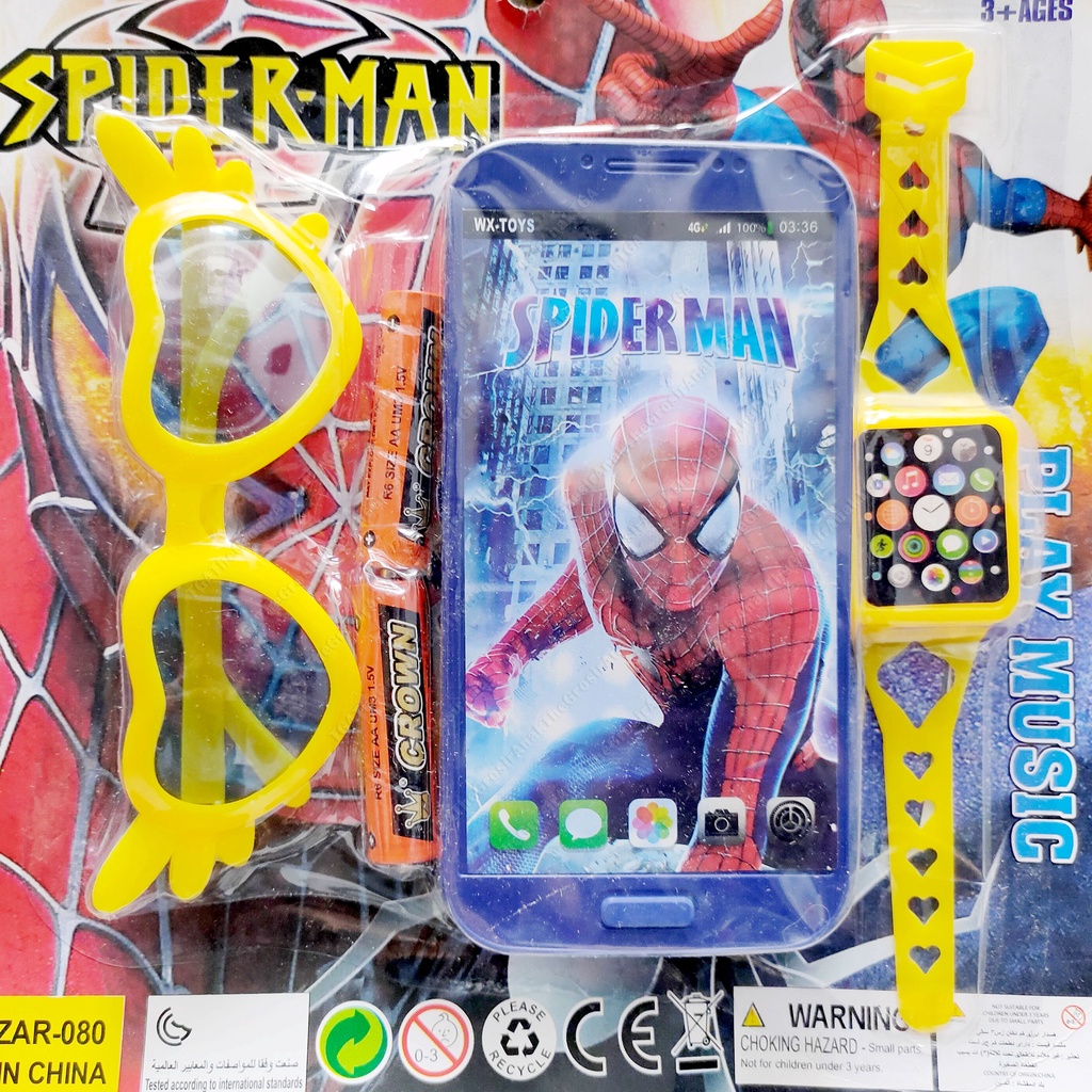 Hp Jam Tangan Kacamata Karakter Mainan Telepon Princess Frozen Hello Kitty Spiderman Cars