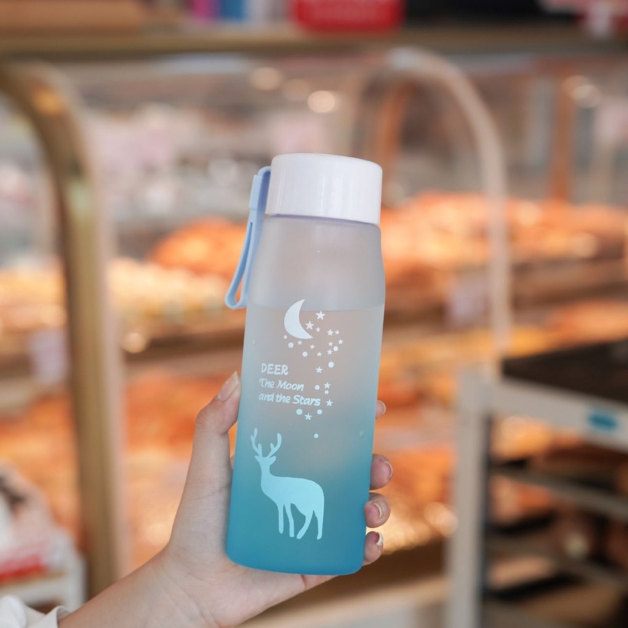 LALUGO Botol Minum Deer Moon and Star 560ml Warna Doff Sembur Cantik Anti Tumpah