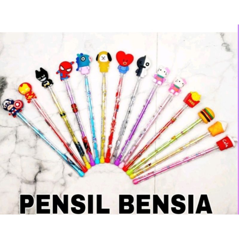 

( PER PCS ) PENSIL BENSIA / PENSIL SUSUN / PENSIL KARAKTER / PENSIL MOTIF/ PENSIL FANCY