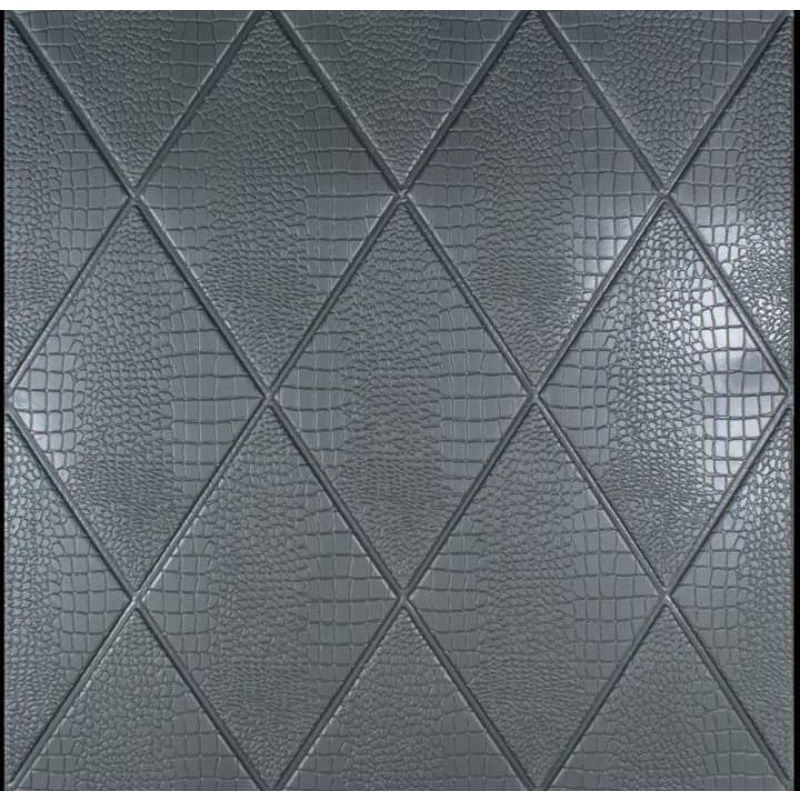 PROMO HARGA MURAH!! WALLPAPER FOAM 3D MOTIF KETUPAT 70CMX70CM TEBAL 6MM-LINE GREY