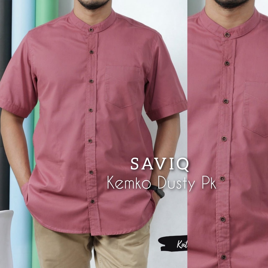 SAVIQ PREMIUM KEMKO LENGAN PENDEK KEMKO POLOS KOKO KATUN | kemeja pria lengan pendek | koko dewasa |