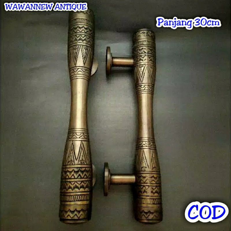 Handle / Tarikan Pintu Rumah Gebyok Pagar Kuningan Motif Egypt 30cm