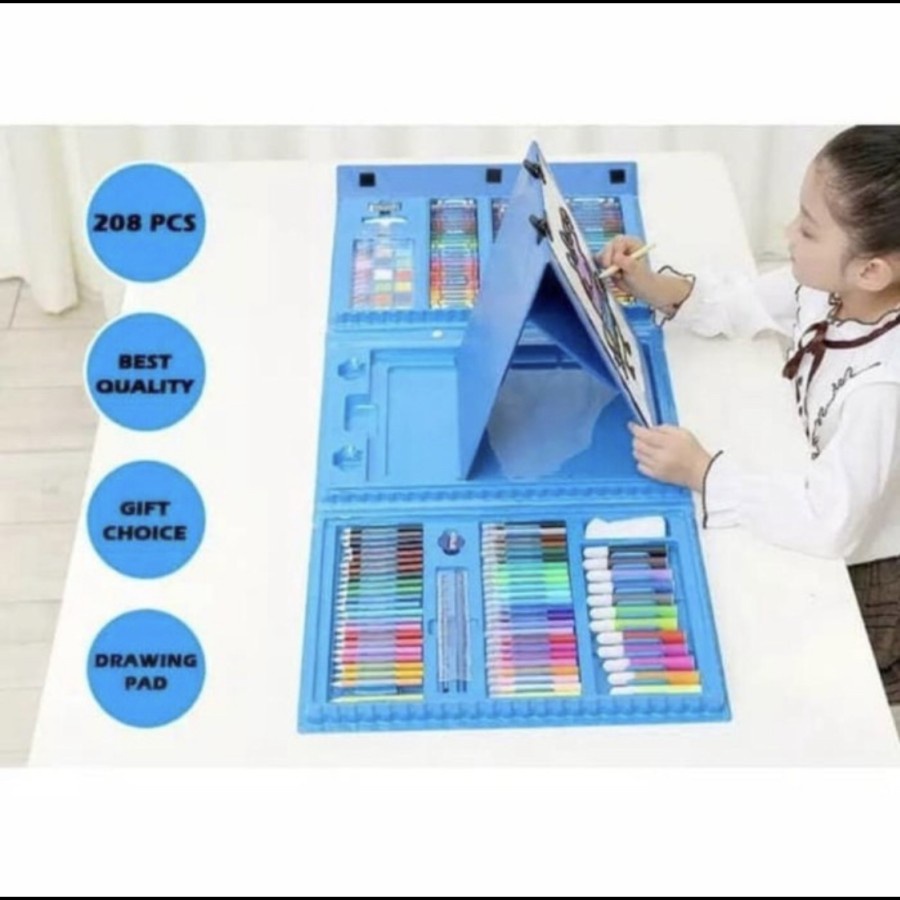 Crayon Anak Set Isi 208 Pcs / Alat Lukis Anak Set Pensil Warna Crayon