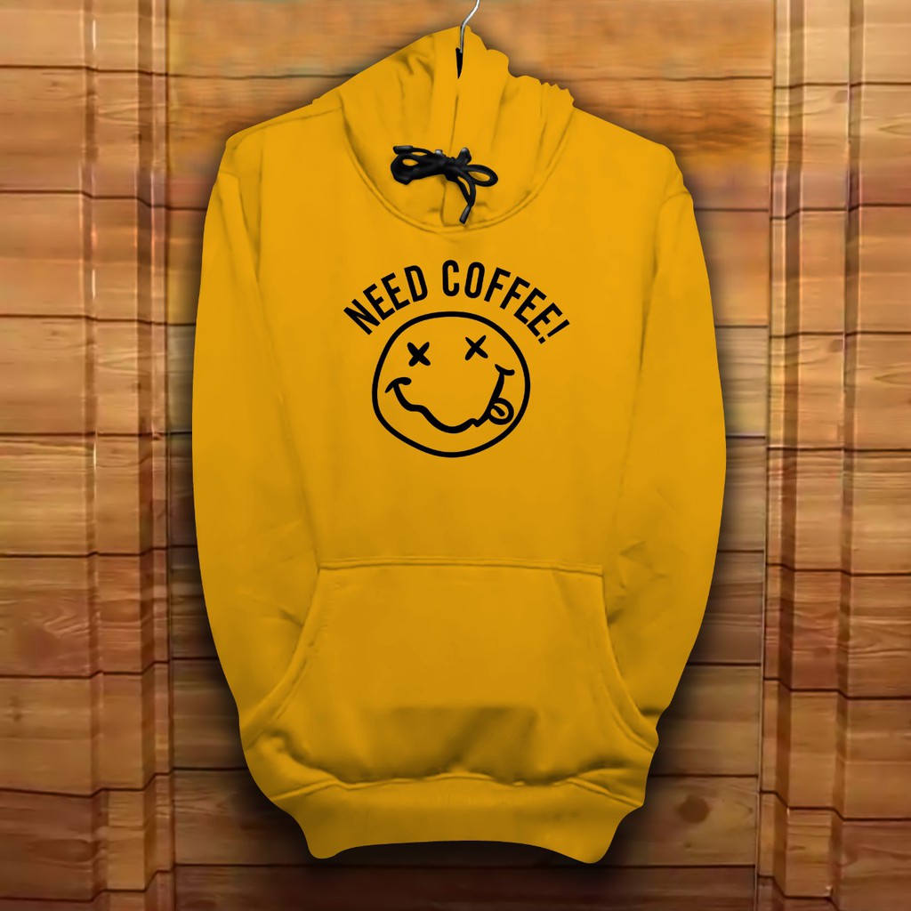 Bisa COD Hoodie Pria / Hodie Pria  / Jaket Pria Need Coffee Jumper Pria Bahan Fleece UK L-XL