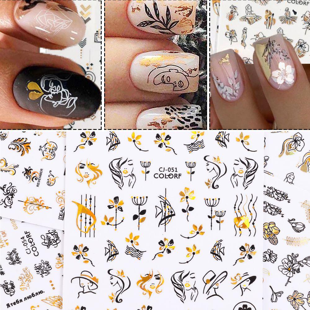 Stiker Kuku SOLIGHTER New Manicure Tips Leaf