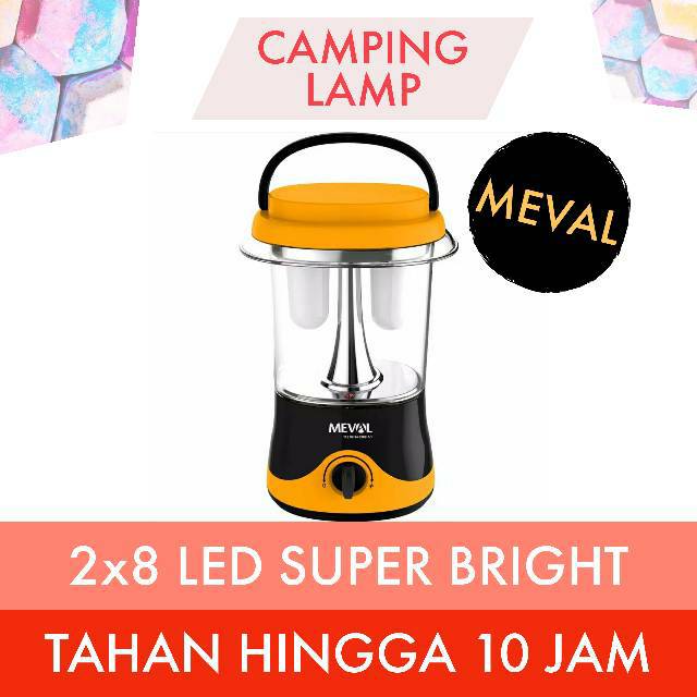 Lampu Camping Lentera Tenda Hiking LED Tahan Lama 10 Jam MEVAL EML 2X8 LED CAMPING LAMP