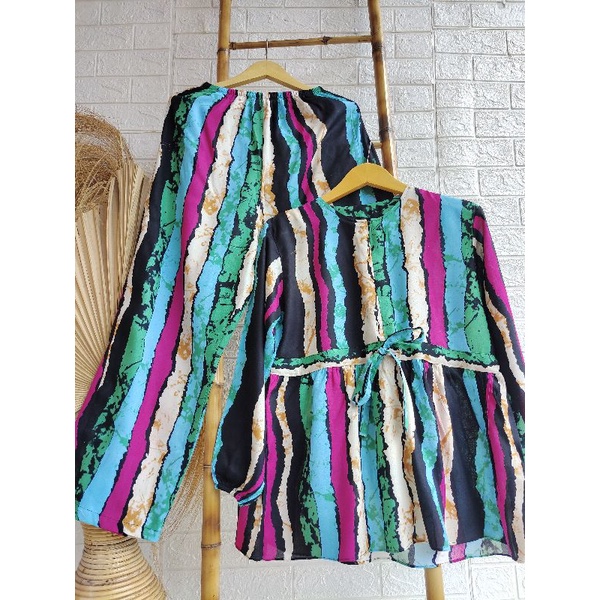 S,M,L,XL,XXL PAJAMAS BUSUI LD 100-120,TANGAN PANJANG,PAJAMAS RAYON DEWASA,ONE SET-SEMANGKA HU