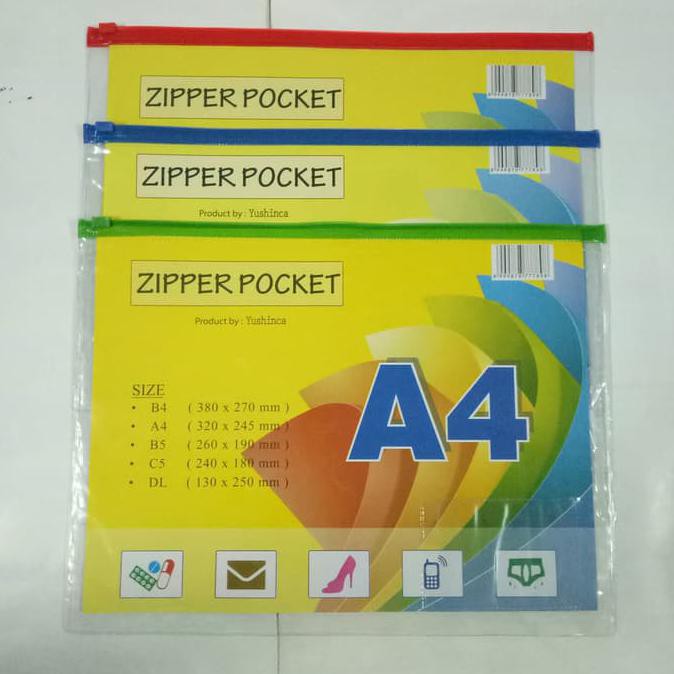 

Map Plastik Zipper Pocket A4