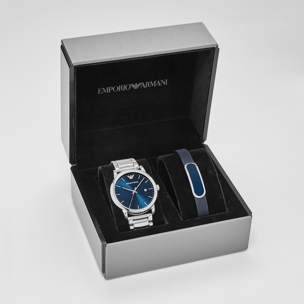 Emporio Armani Dress Luigi - Stainless Steel - Silver - Jam Tangan Pria - AR8033