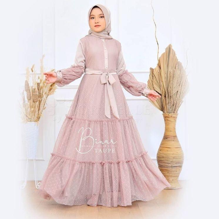BINAR DRESS KIDS Baju Gamis Syari Anak Muslimah Model2022 Baju –KTI.17Ma22ѕ