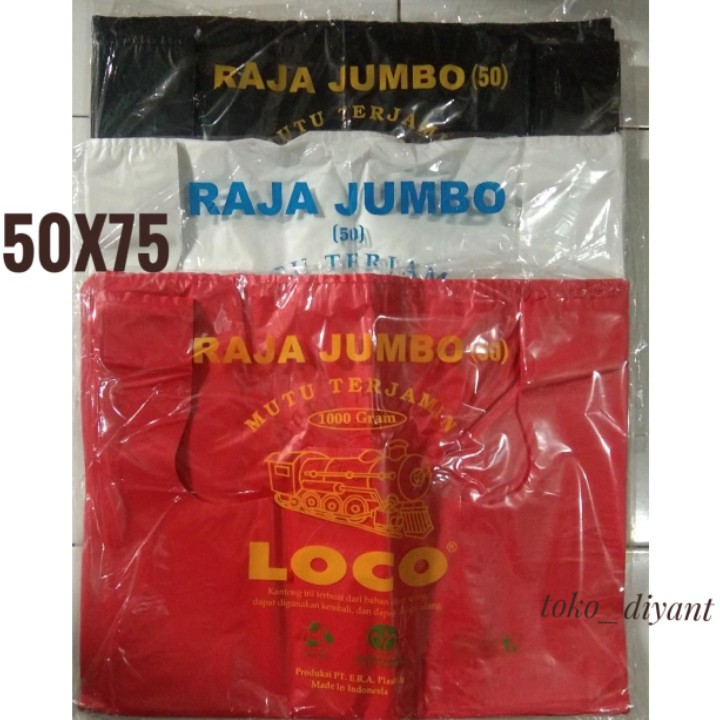 Kantong Plastik hitam - merah loco raja jumbo 50