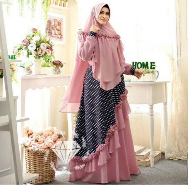 SYARI EKARIA POLKA BANYAK WARNA ( REALPIC GESER FOTO )