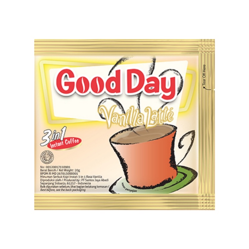 

Kopi Good Day Vanilla Latte 1 Renceng 10 x 20 gr