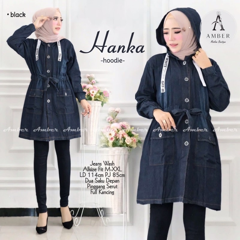 HANKA TUNIK JEANS WASH LD 114CM PJ 85CM CASUAL GOOD QUALITY