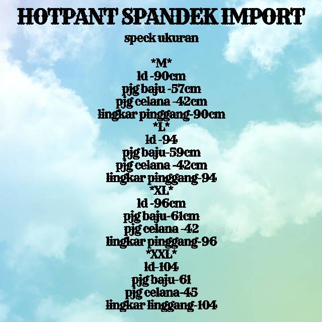 Hotpant spandek import high quality