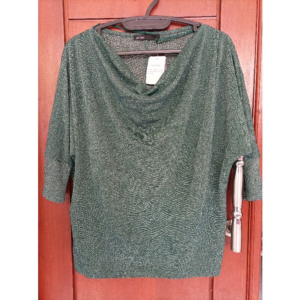 new kaos batwing wanita OEILLET glitter hijau