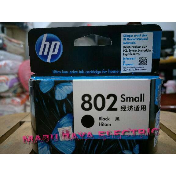 

Jual Catridge Tinta Ink HP Printer 802 Black / Hitam Original LS1