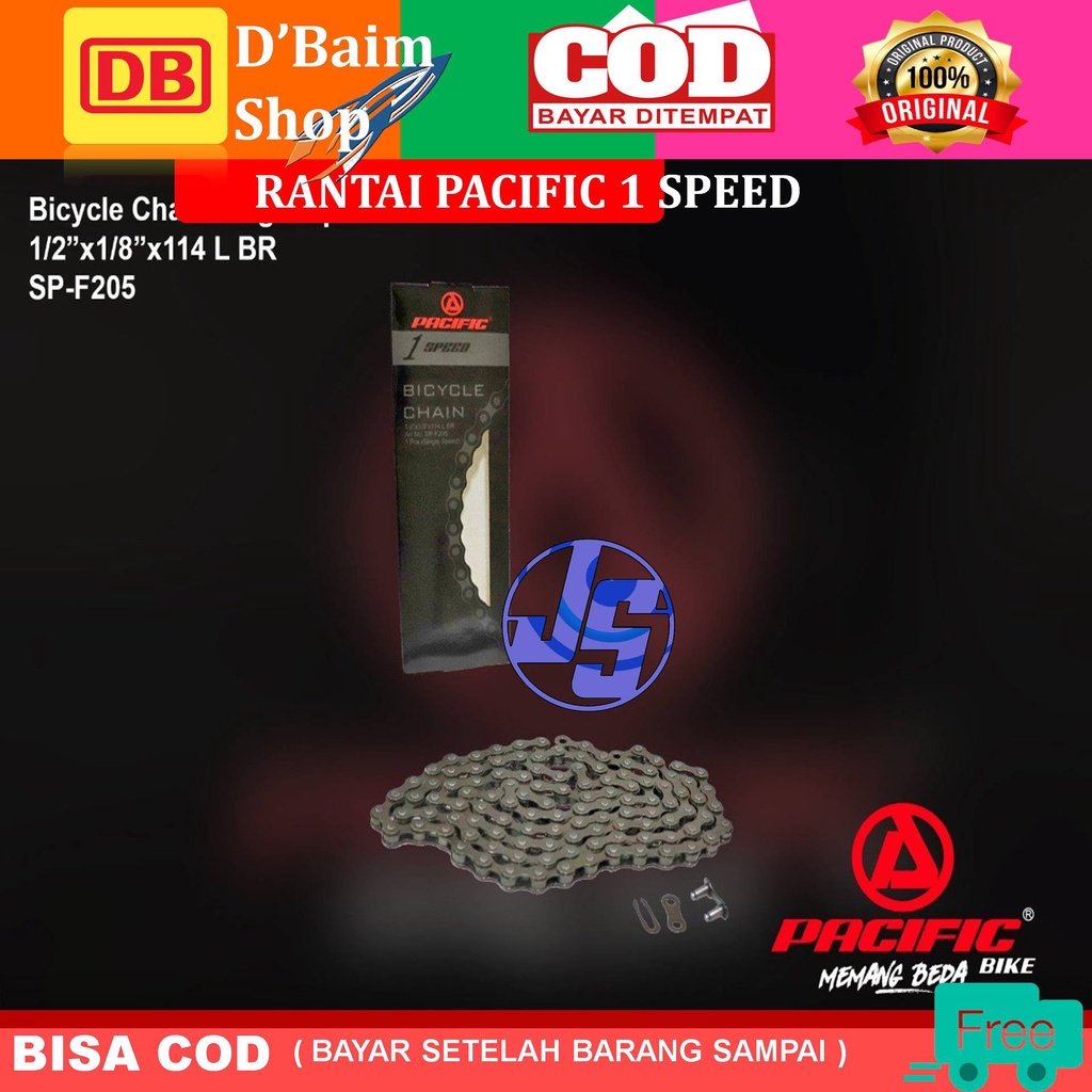 Rantai Sepeda Pacific 1 Speed SP-F205 Rante Sepeda