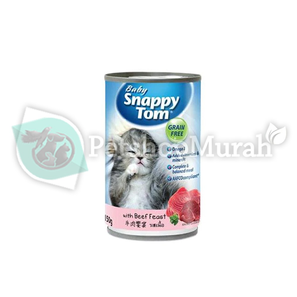 Makanan Kucing Kaleng 150gr Snappy Tom Baby Kitten 150 gram