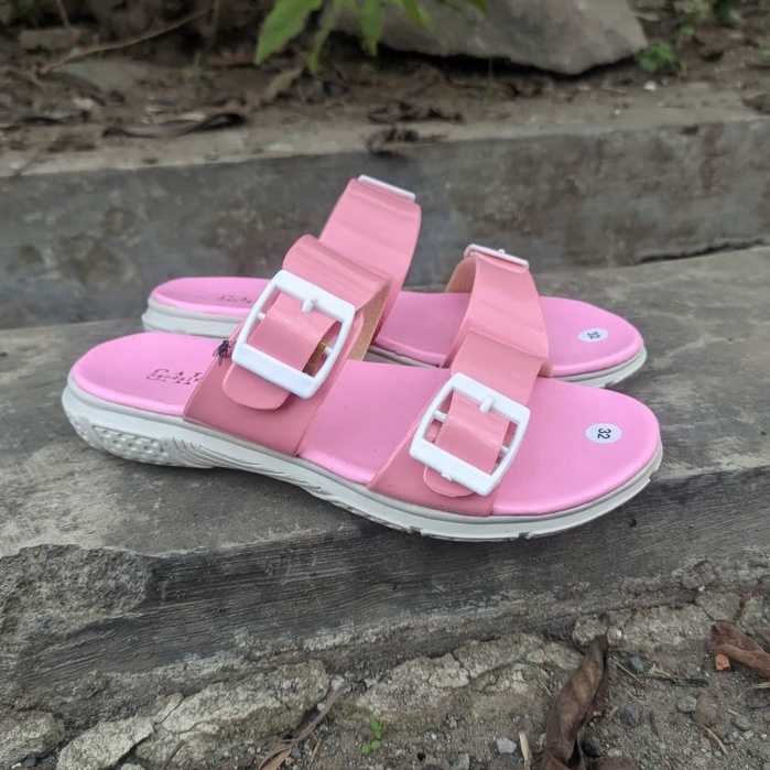 SAKAKI - Sandal Anak Perempuan Ukuran 31-35  Kasual Gesper Slip on Sendal Selop Lucu Nyaman