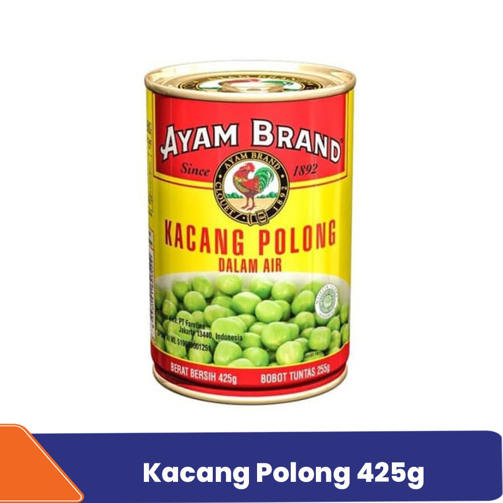 

Kacang Polong Hijau Kaleng Ayam Brand 425g Processed Peas