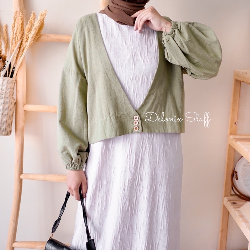 DELONIX | Zarra linen crop cardy