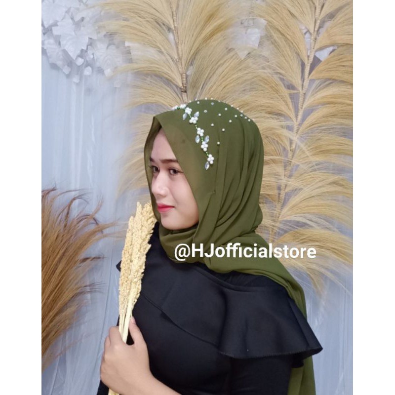 Hijab Pashmina Tali Mutiara A || Pasmina Instan Tali Payet Mutiara A || Pastan Tali Payet Mutiara A