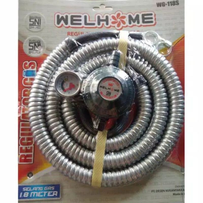 Selang Gas Paket Regulator 1.8m / 1.8 Meter Welhome SNI