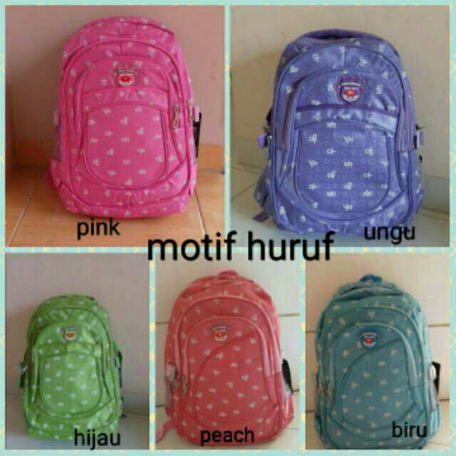 Tas ransel anak sekolah remaja dewasa polo wallaby huruf
