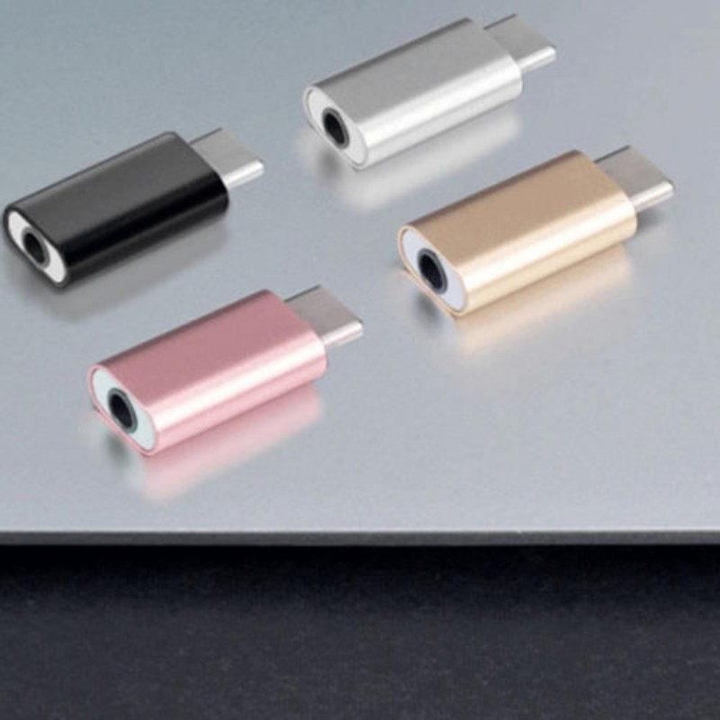 Adapter Konverter USB Tipe-C Ke AUX 3.5mm Bahan Metal Untuk Headphone