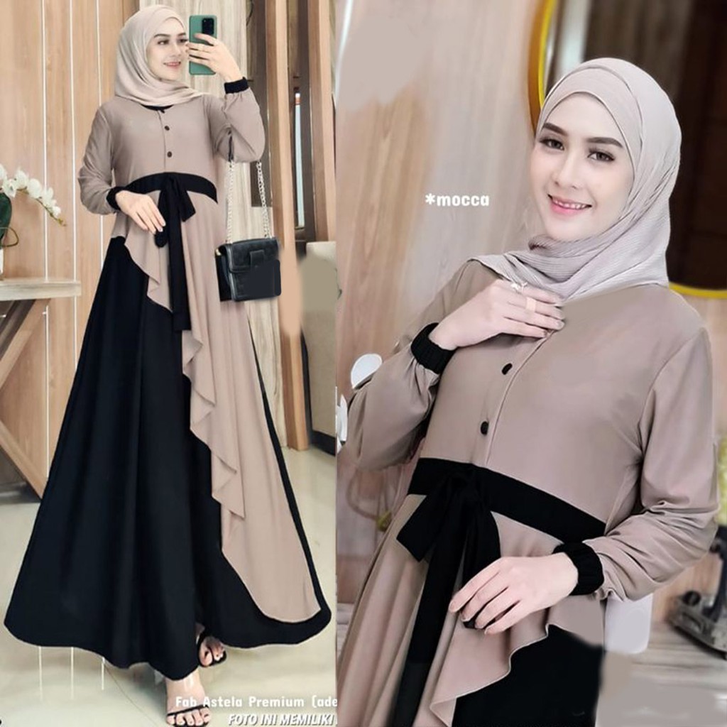 Keisha Dress Muslim Wanita Premium  | Bahan Crepe premium | COD-1