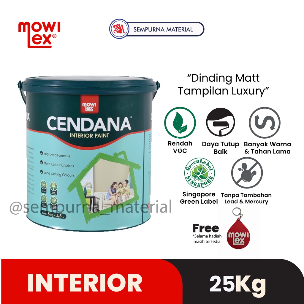 Cat Mowilex Cendana 25kg - Putih