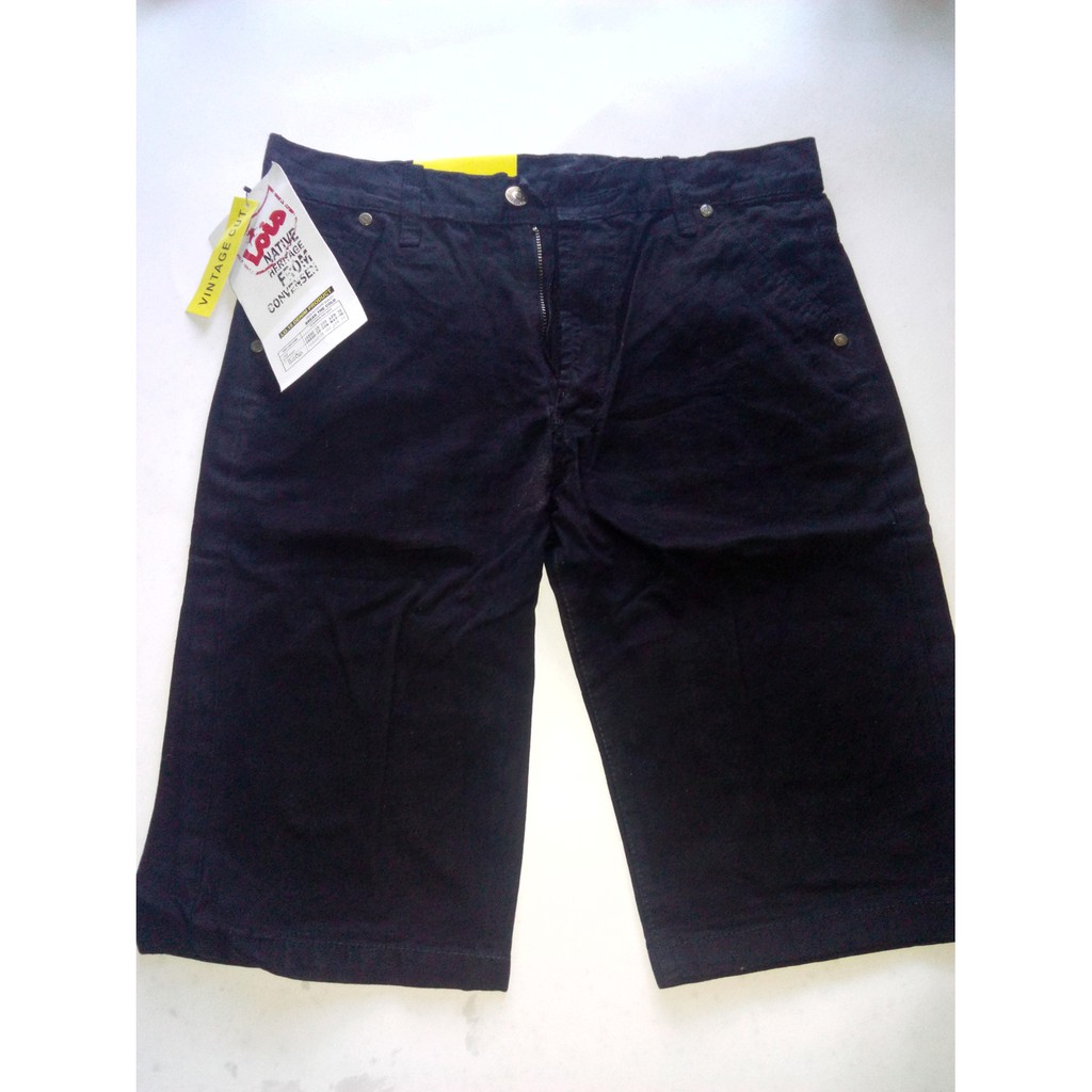 CELANA PENDEK PRIA JEANS DENIM HITAM RC