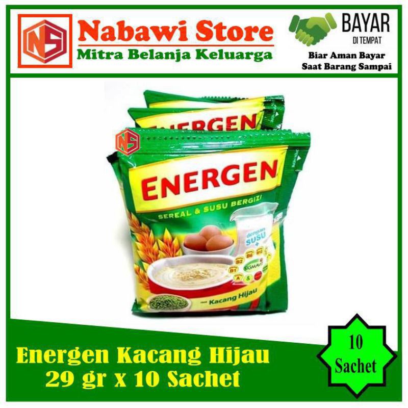 

Nabawi Store. Energen Sereal Rasa Kacang Hijau 29gr x 10 Sachet