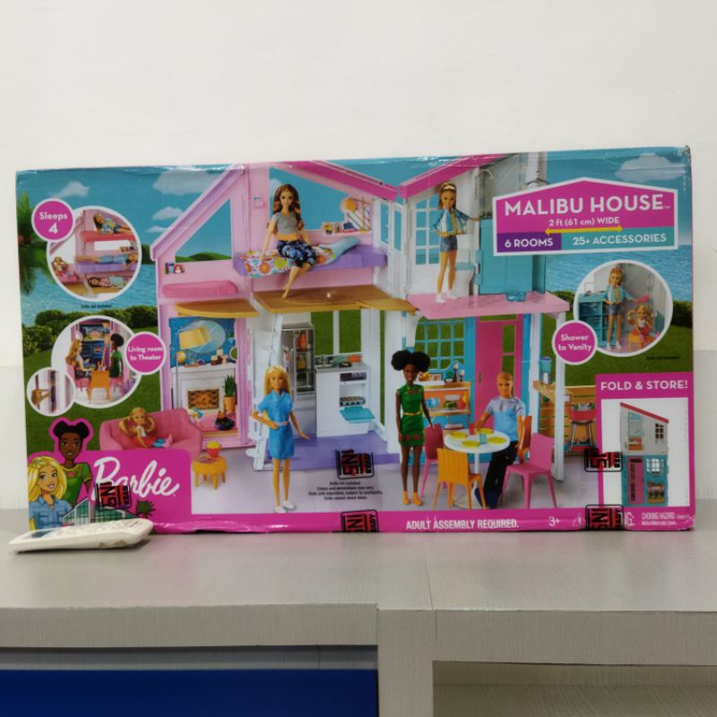 ori original barbie malibu house playset play set rumah komplek villa boneka mattel mainan anak perempuan cewek hadiah kado ultah aksesoris accessoris bangunan penthouse doll