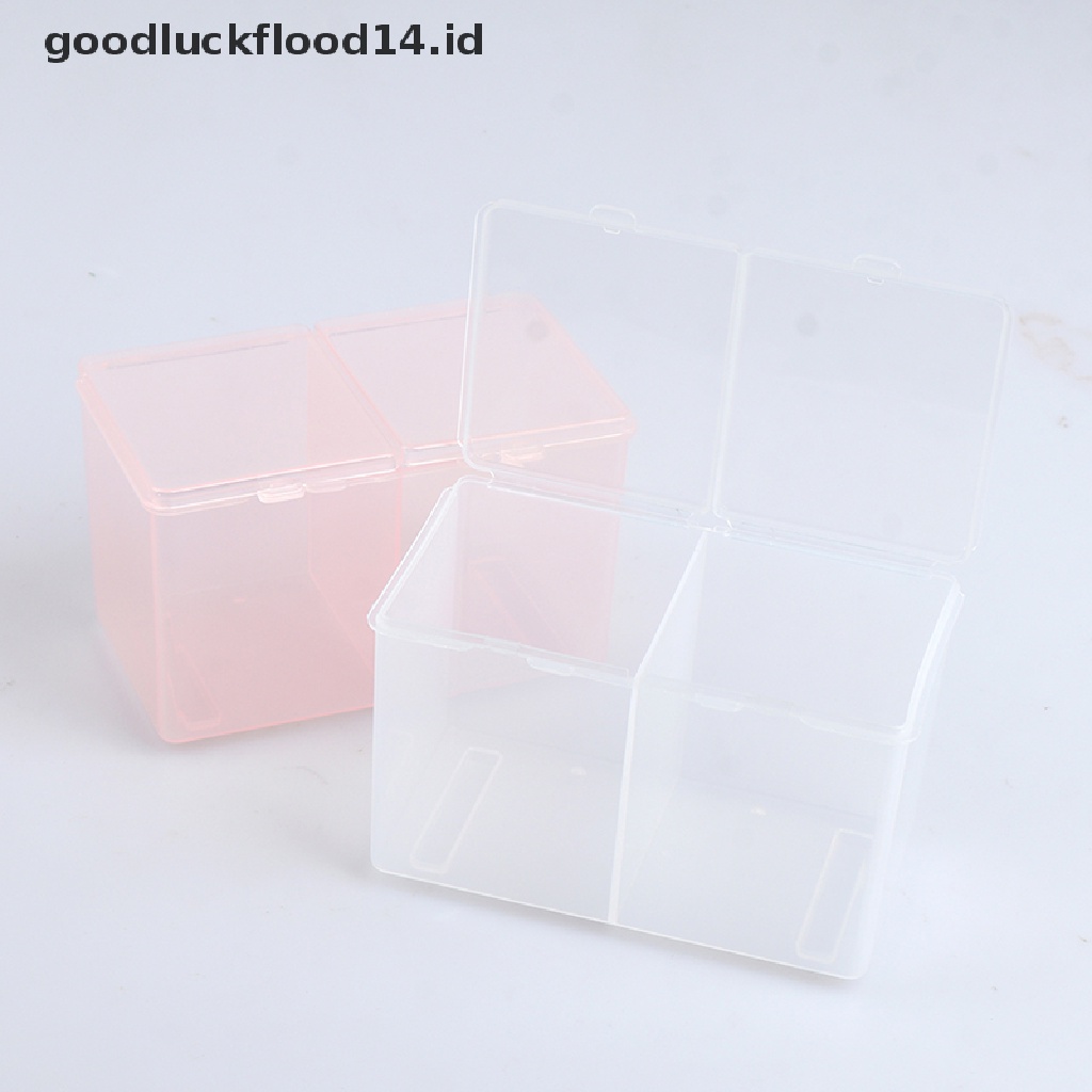 [OOID] Twin Well Empty Grids Portable Storage Case Wipe Pads Cotton Swab Container ID