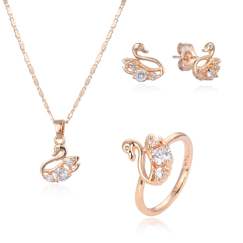 set perhiasan titanium wanita lapis emas silver anti karat asli dewasa murah korea gelang dan cincin perak antikarat termurah tidak luntur untuk 54s