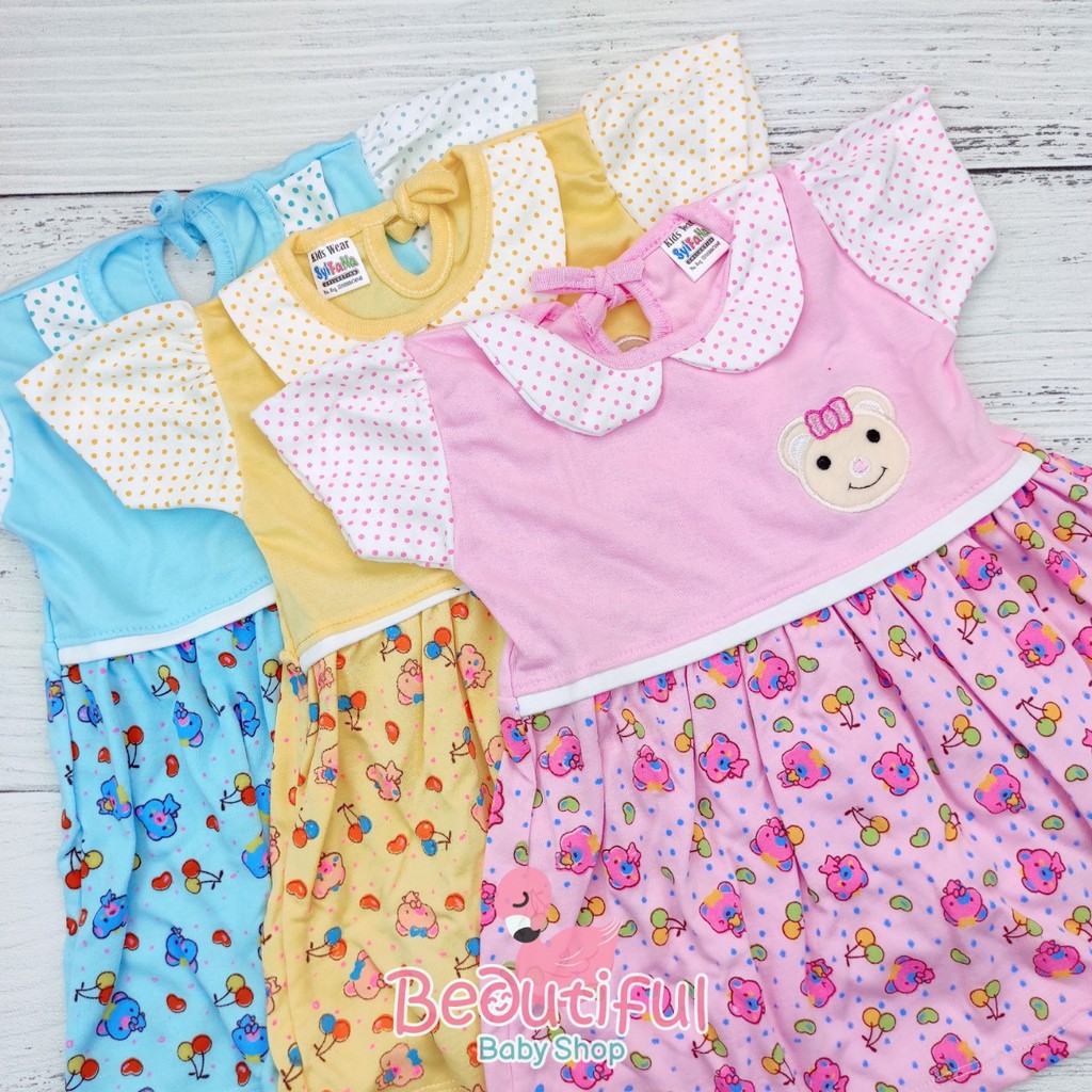 Dress Bayi Perempuan Motif Panda / Baju Bayi Perempuan  Merk Syifana / Baby.ou