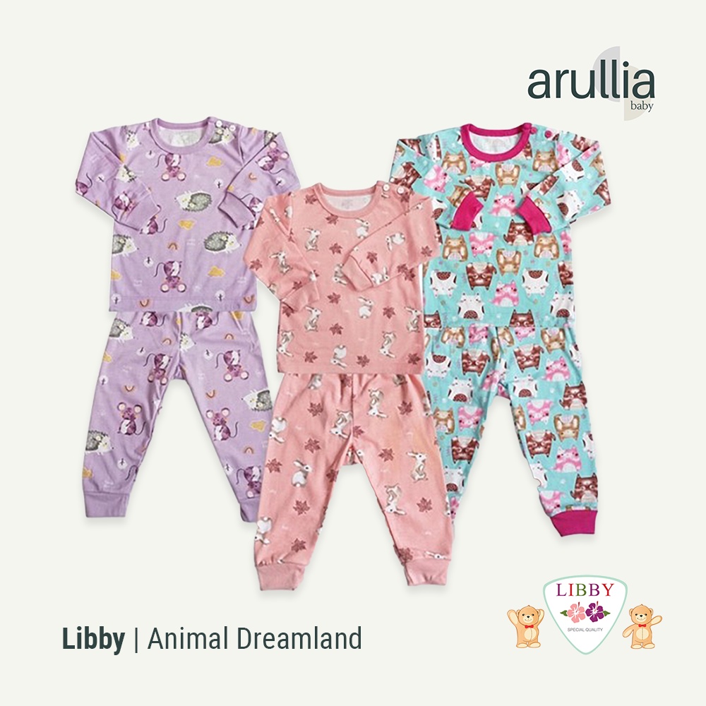 Arullia Baby - Setelan Libby - Setelan Panjang Libby - Libby Motif Terbaru Animal Dreamland - Libby 
