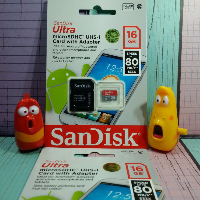 MICROSD SANDISK 16GB C10 SPEED 80MB