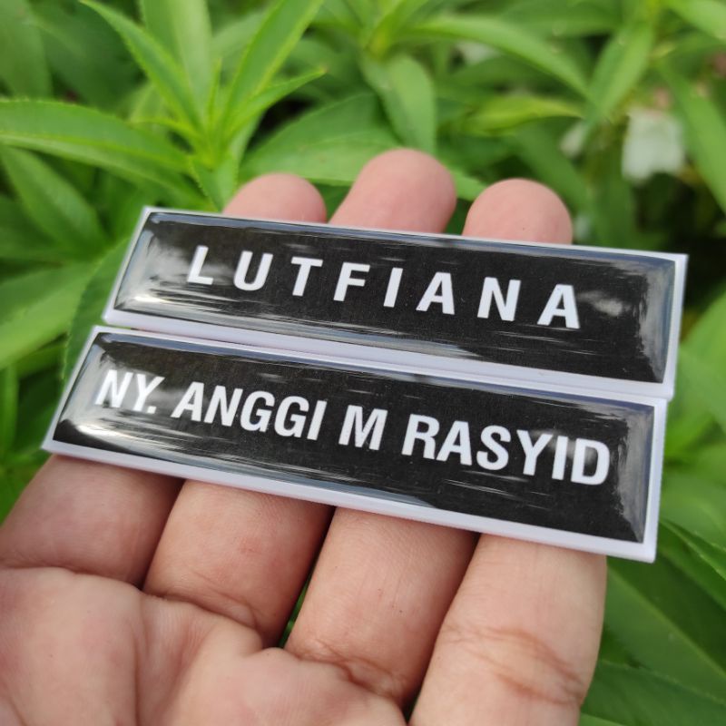 Name Tag papan Bhayangkari ASN PNS TNI Polisi Polri Persit Dokter nama dada paku kupu kupu Resin