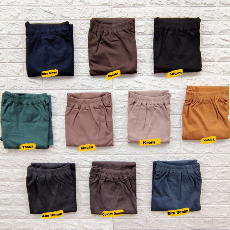 ROK DENIM KAOS POLOS / BASIC SKIRT - BAHAN PREMIUM, PANJANG, LEBAR, STRETCH / MELAR-Acak Warna