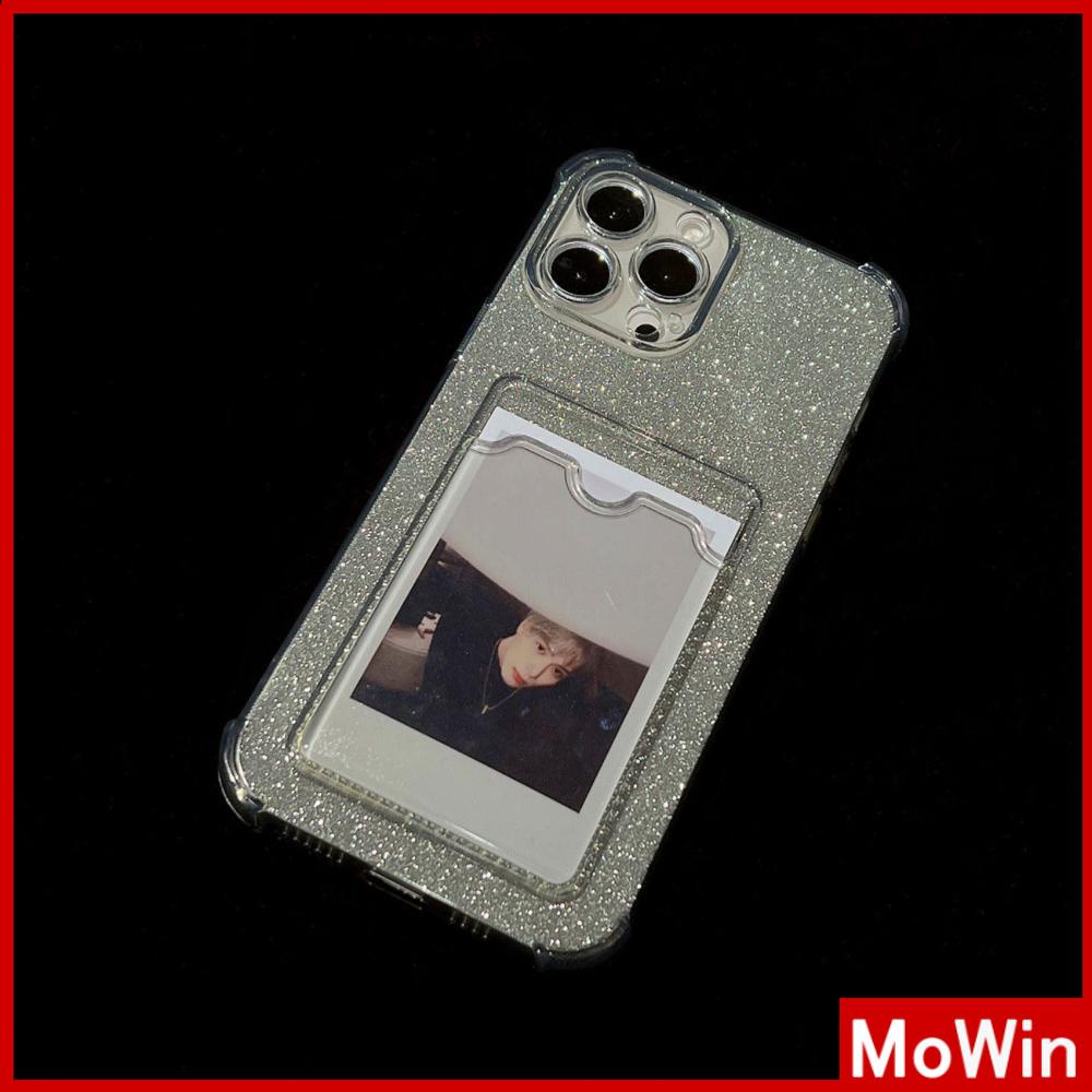 For iPhone 14 Pro Max iPhone Case Card Case Card Storage Laser Glitter Paper Airbag Shockproof Protection Camera Compatible with For iPhone 13 Pro max 12 pro max iPhone 11 XR 7plus