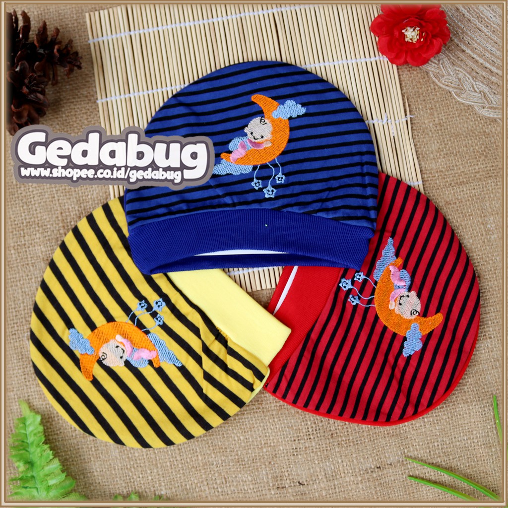 Topi Bayi Okiyo Kupluk Salur Newborn / Topi Anak Bayi Bermotif Lucu - gedabug