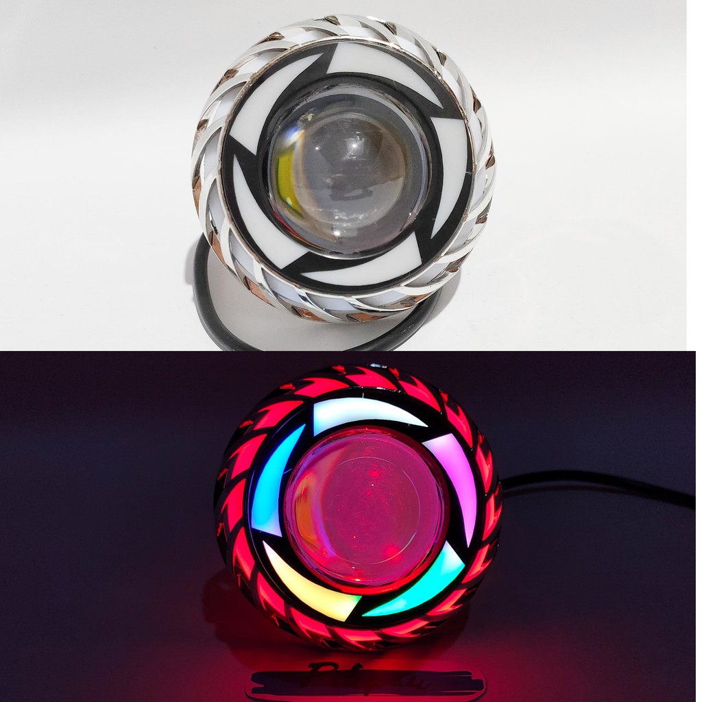 Projie Spiral Lampu LED Warna Red Rainbow Red Ukuran 3.5 inch Motor Mobil AE DE
