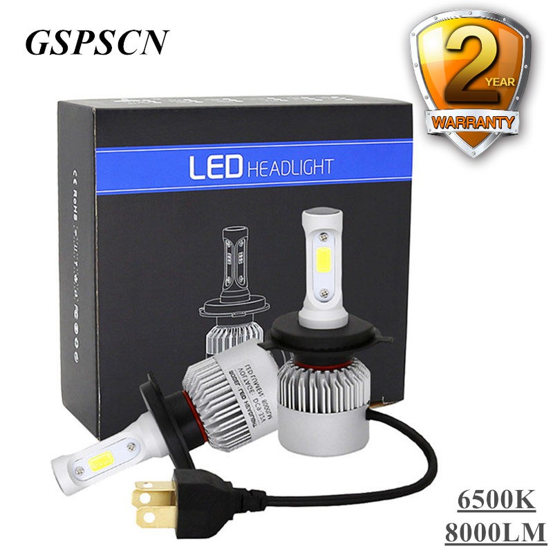 IMPORT GSPSCN H4 H7 H8 H1 9004 9006 H27 9007 COB LED Headlight 72W 8000LM Bulb Headlamp LED