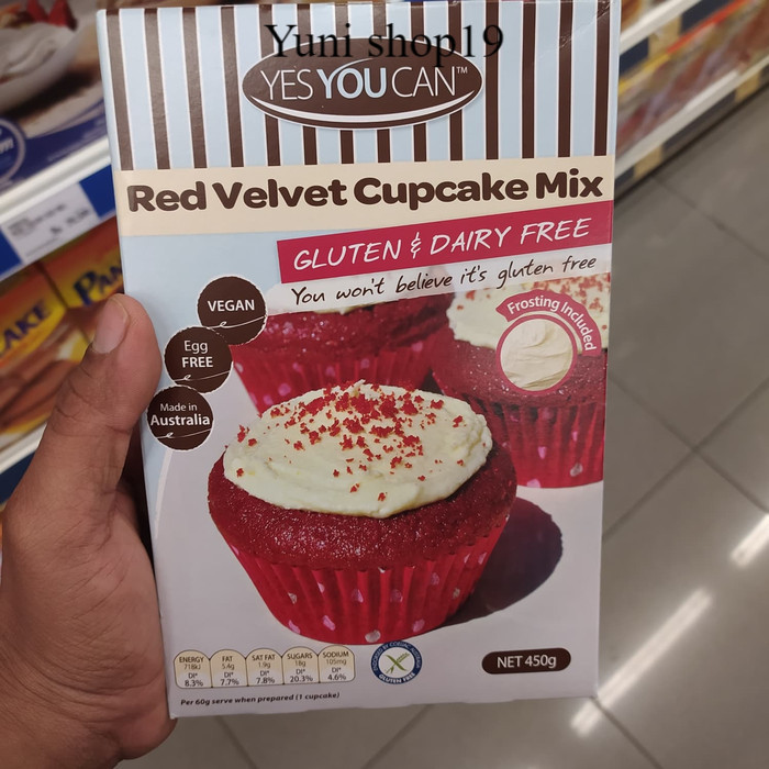 

tepung gluten free red velvet cup cake mix - yes you can 450gr